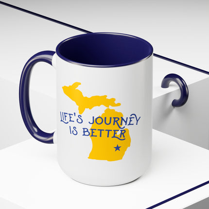 2 Tone Coffee Mugs, 15oz - Michigan