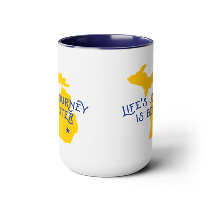 2 Tone Coffee Mugs, 15oz - Michigan