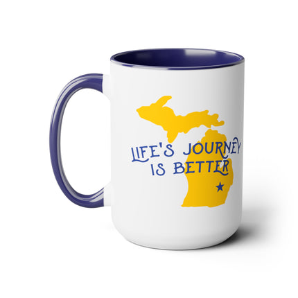 2 Tone Coffee Mugs, 15oz - Michigan