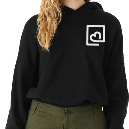 Women's Cinched Hoodie - White LJIB Logo